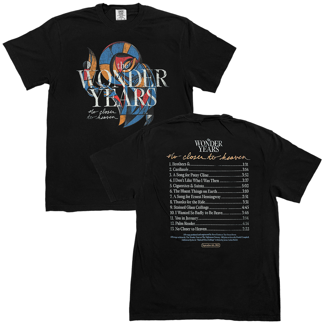 The Wonder Years "No Closer To Heaven Tracklist" Shirt