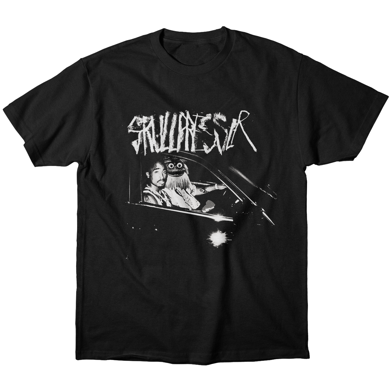 ★BADBLOOD ★WORKSHOP PRINT DISTRESSED T-SHIRT SKULLPRESSER-SKPR002-RIDEALONG